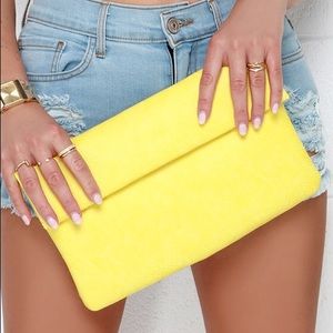 BRIGHTEN MY DAY YELLOW CLUTCH